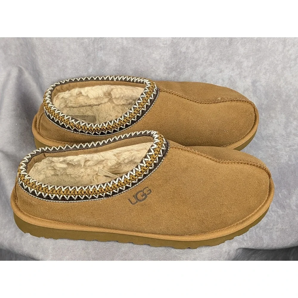 UGG Tasman Chestnut Suede Sheepskin Slippers Mens 8‎ 5950 Brown Slip On Shoes